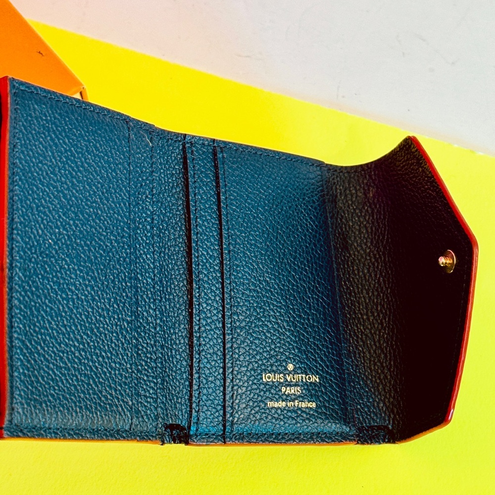 Louis Vuitton Black Embossed Monogram Small Wallet with Red Trim - Picture 4 of 16